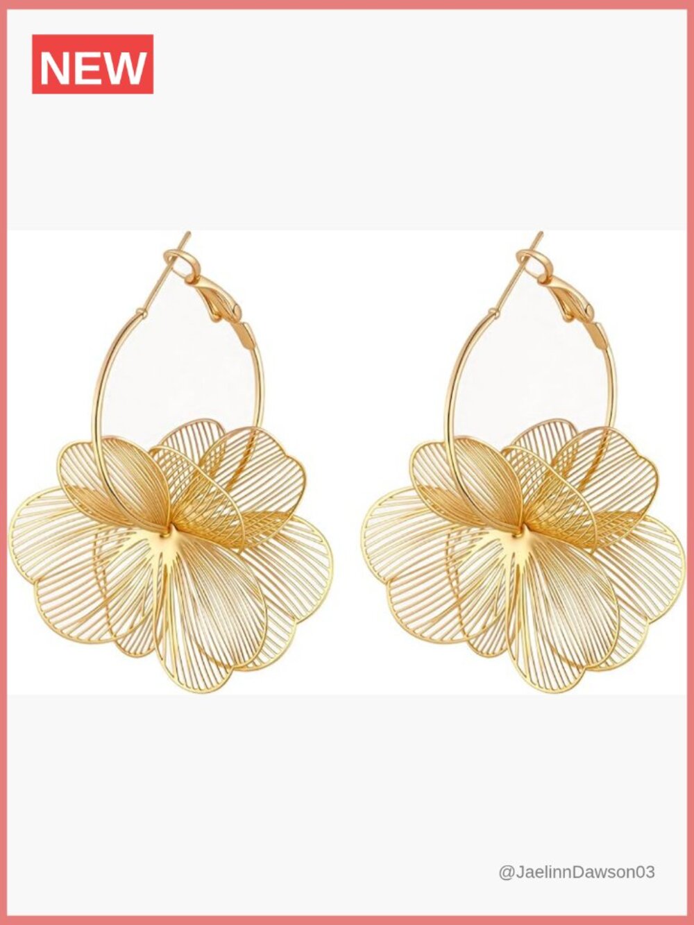 Drop Dangle Flower Earrings Statement Trendy Hoop Earring Floral Jewelry